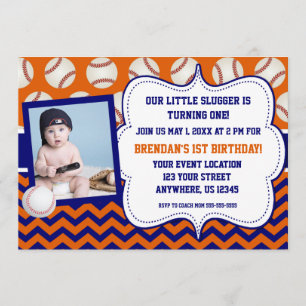 Invitation d'anniversaire de photo de base-ball