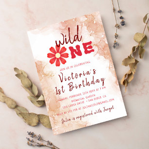 Invitation d'anniversaire de photo de fleur sauvag