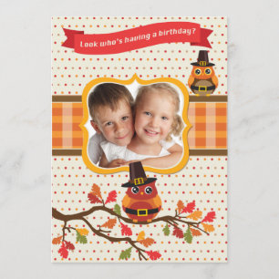 Invitation d'anniversaire de photo de hiboux de