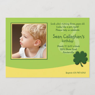 Invitation d'anniversaire de photo de shamrock de