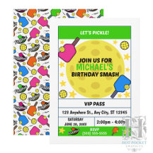 Invitation d'anniversaire de Pickleball