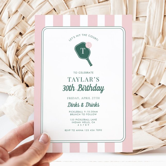 Invitation d'anniversaire de Pickleball personnali (Pickleball Birthday Party Invitation)