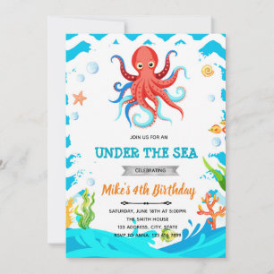 Invitation d'anniversaire de pieuvre