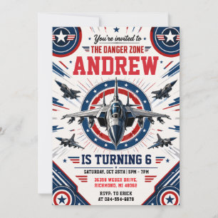 Invitation d'anniversaire de pilote de chasse pers