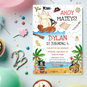 Invitation d'anniversaire de pirate pour enfants A