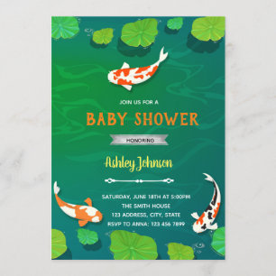 Invitation d'anniversaire de poisson Koi
