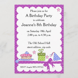 Invitation d'anniversaire de Polka Dot