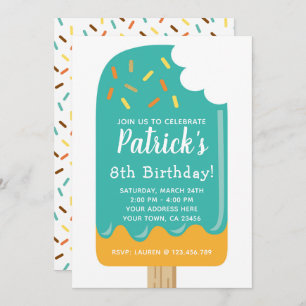 Invitation d'anniversaire de Popsicle
