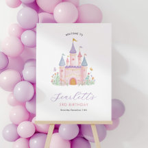 Invitation d'anniversaire de princesse Château enc
