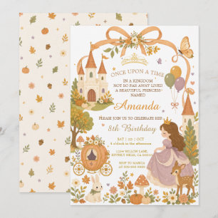 Invitation d'anniversaire de princesse de conte de