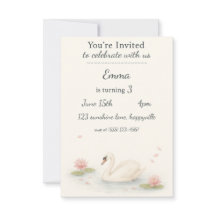 Invitation d'anniversaire de princesse de cygne