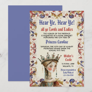 Invitation d'anniversaire de princesse de la Renai