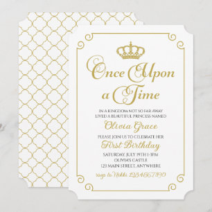 Invitation d'anniversaire de princesse en or Il ét