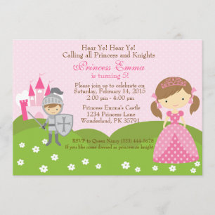 Invitation d'anniversaire de princesse et de