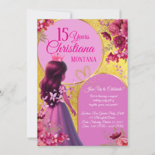 Invitation d'anniversaire de princesse – Nom perso