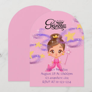invitation d'anniversaire de princesse rose