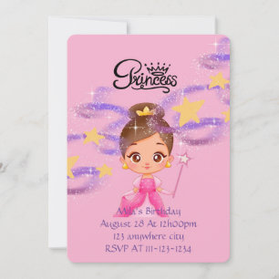 invitation d'anniversaire de princesse rose