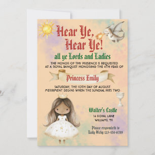 Invitation d'anniversaire de princesse royale médi