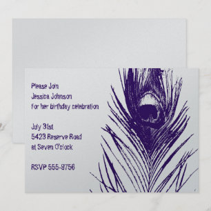 Invitation d'anniversaire de Purple Peacock