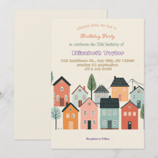 Invitation d'anniversaire de quartier coloré