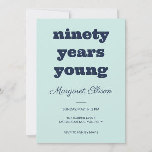 Invitation d'anniversaire de quatre-vingt-dix ans 