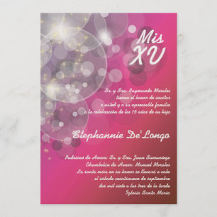 invitation d'anniversaire de Quinceanera de lueur