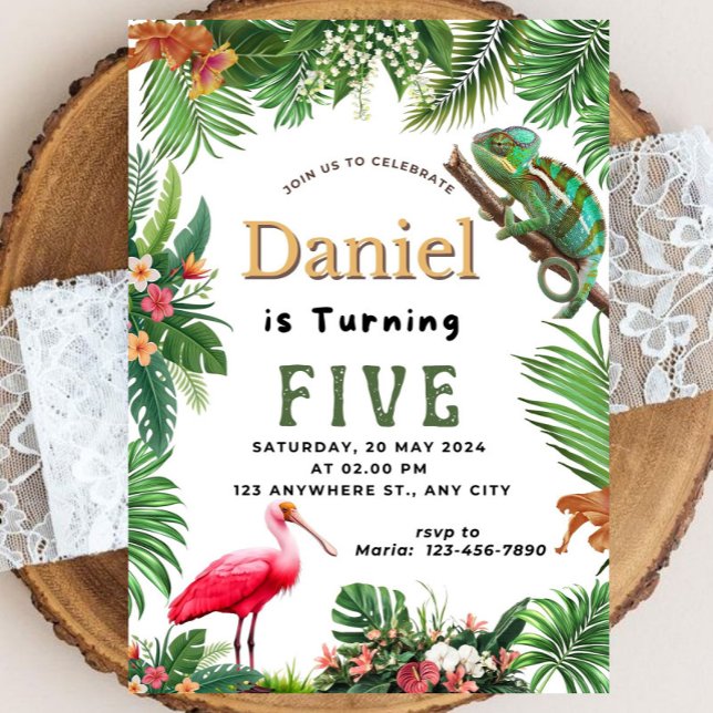 Invitation d'anniversaire de reptile (Créateur téléchargé)