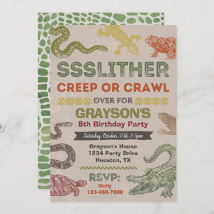 Invitation d'anniversaire de reptile   Partie de r