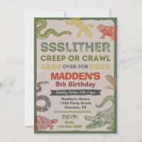 Invitation d'anniversaire de reptile | Partie de r