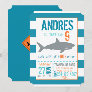 Invitation d'anniversaire de requin