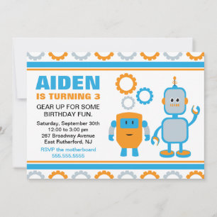 Invitation d'anniversaire de Robot Gear