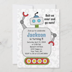 Invitation d'anniversaire de robots