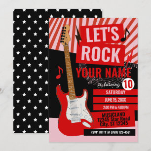 Invitation d'anniversaire de rock star