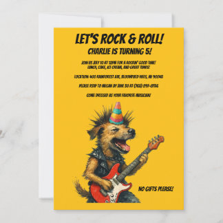Invitation d'anniversaire de Rocker Dog