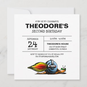Invitation d'anniversaire de Rocket Snail