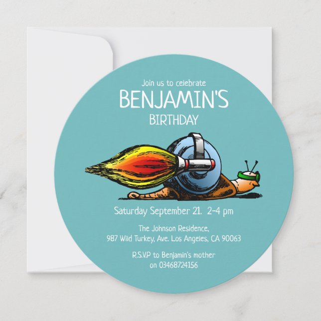 Invitation d'anniversaire de Rocket Snail (Devant)