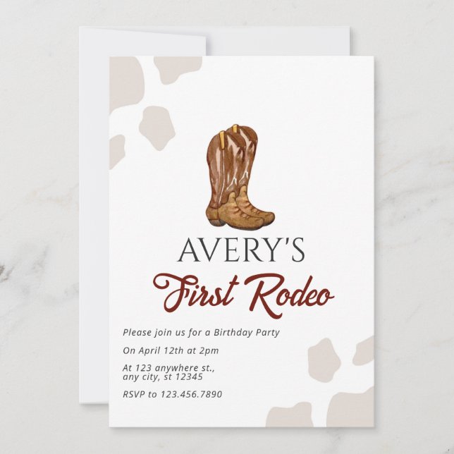 Invitation d'anniversaire de Rodeo (Devant)