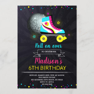 Invitation d'anniversaire de Roller Skates
