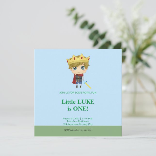 Invitation d'anniversaire de Royal Prince (Debout devant)