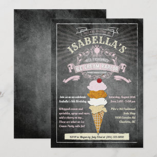 Invitation d'anniversaire de salon de glace pour t