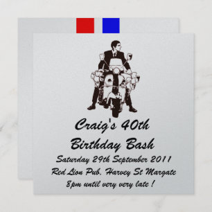 invitation d'anniversaire de Scooter Boy sur mesur