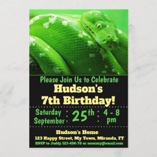 Invitation d'anniversaire de serpent