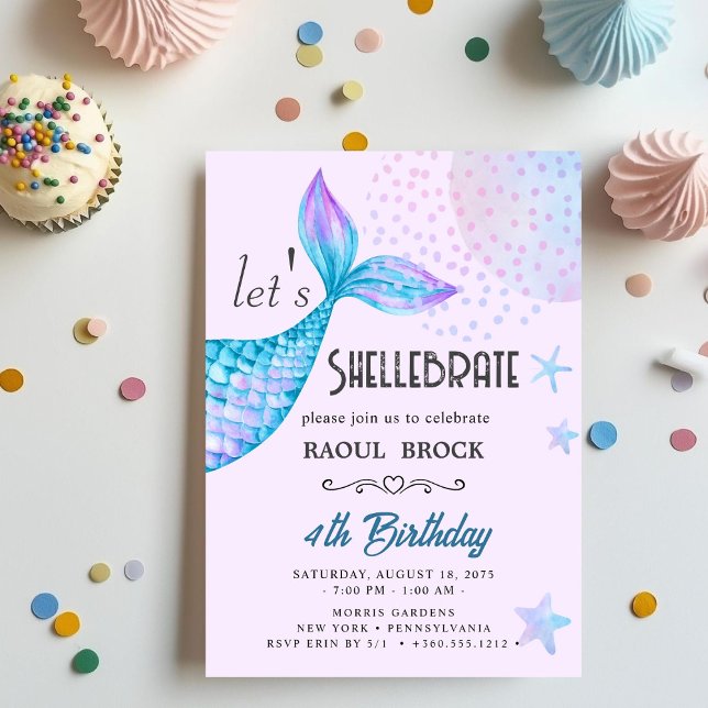 Invitation d'anniversaire de Shellebrate (Créateur téléchargé)