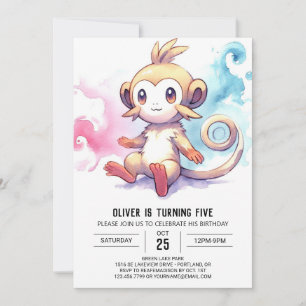Invitation d'anniversaire de singe en ligne amusan