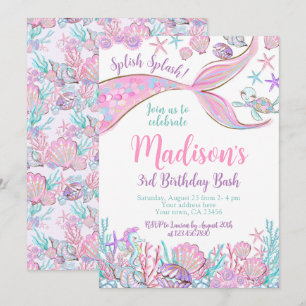 Invitation d'anniversaire de Sirène