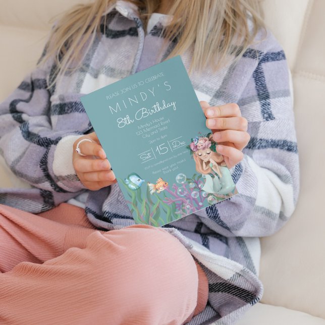 Invitation d'anniversaire de Sirène (Créateur téléchargé)