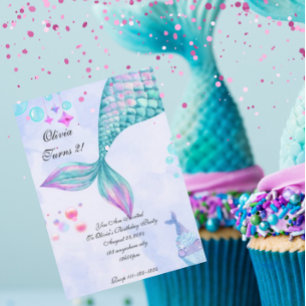 Invitation d'anniversaire de Sirène