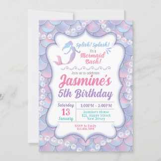 Invitation d'anniversaire de Sirène