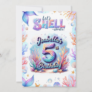 Invitation d'anniversaire de sirène personnalisée