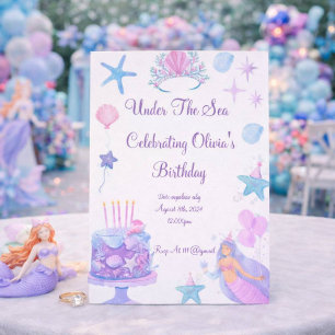 Invitation d'anniversaire de sirène pour l'anniver